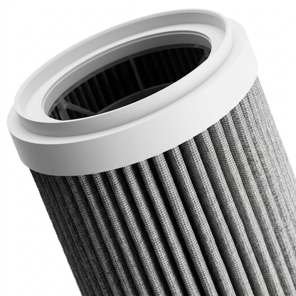 Close-up of the replacement filter rim and pleated material